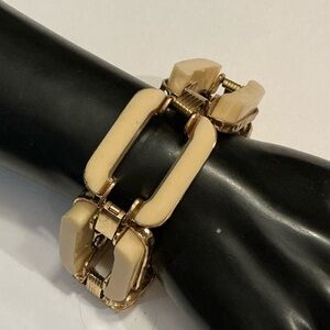 Vintage Gold and Cream Link Bracelet